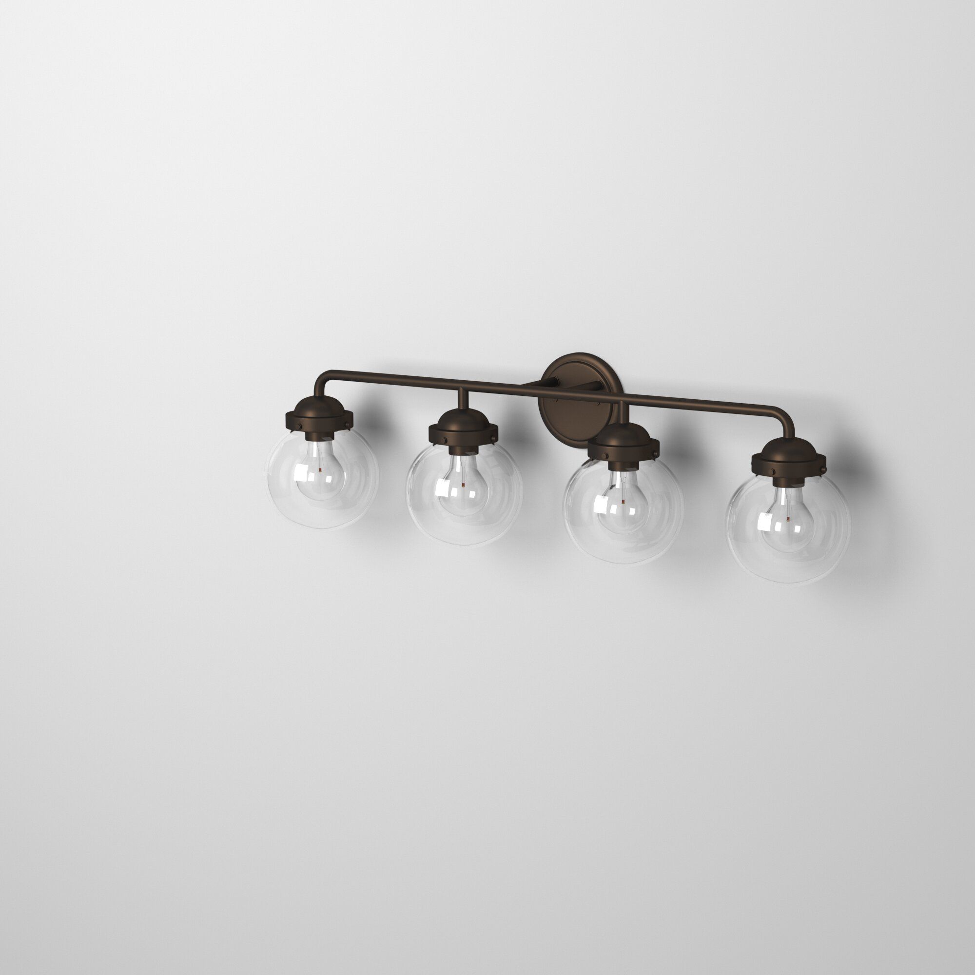 Knoll 33" Wide Oil-Rubbed Bronze Metal 4-Light Bath Light