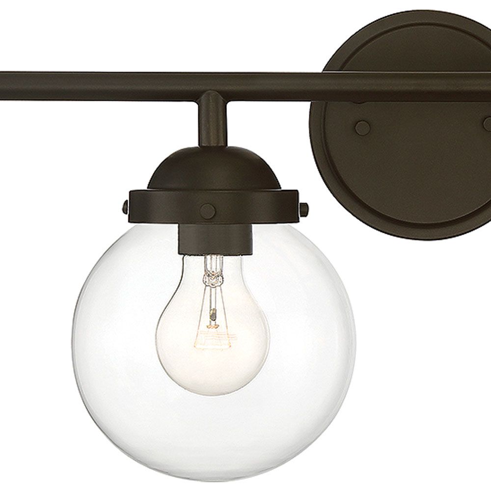 Knoll 33" Wide Oil-Rubbed Bronze Metal 4-Light Bath Light