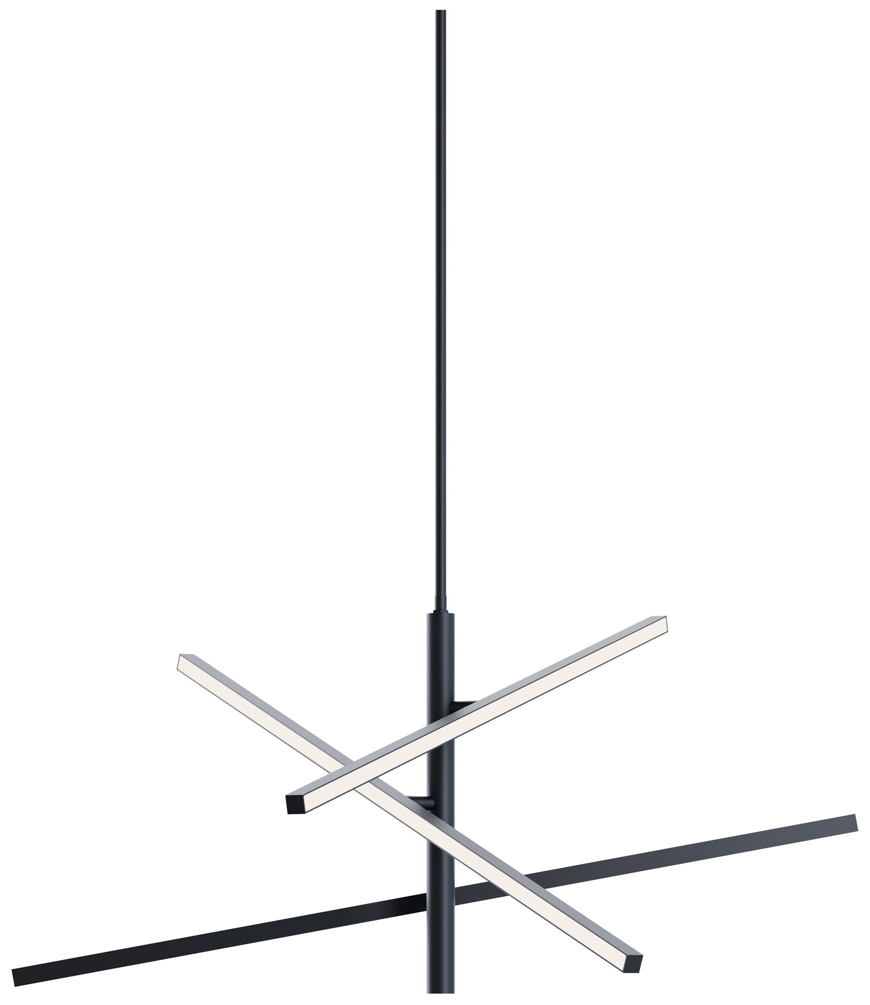 Image 2 Knoll 36" Wide 3-Light Black LED Pendant more views