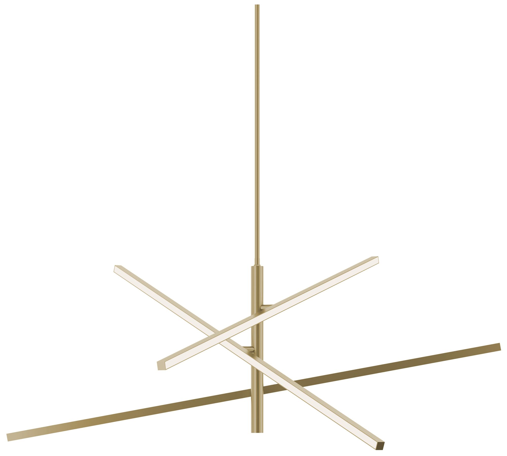 Image 3 Knoll 48" Wide 3-Light Antique Brass LED Pendant more views
