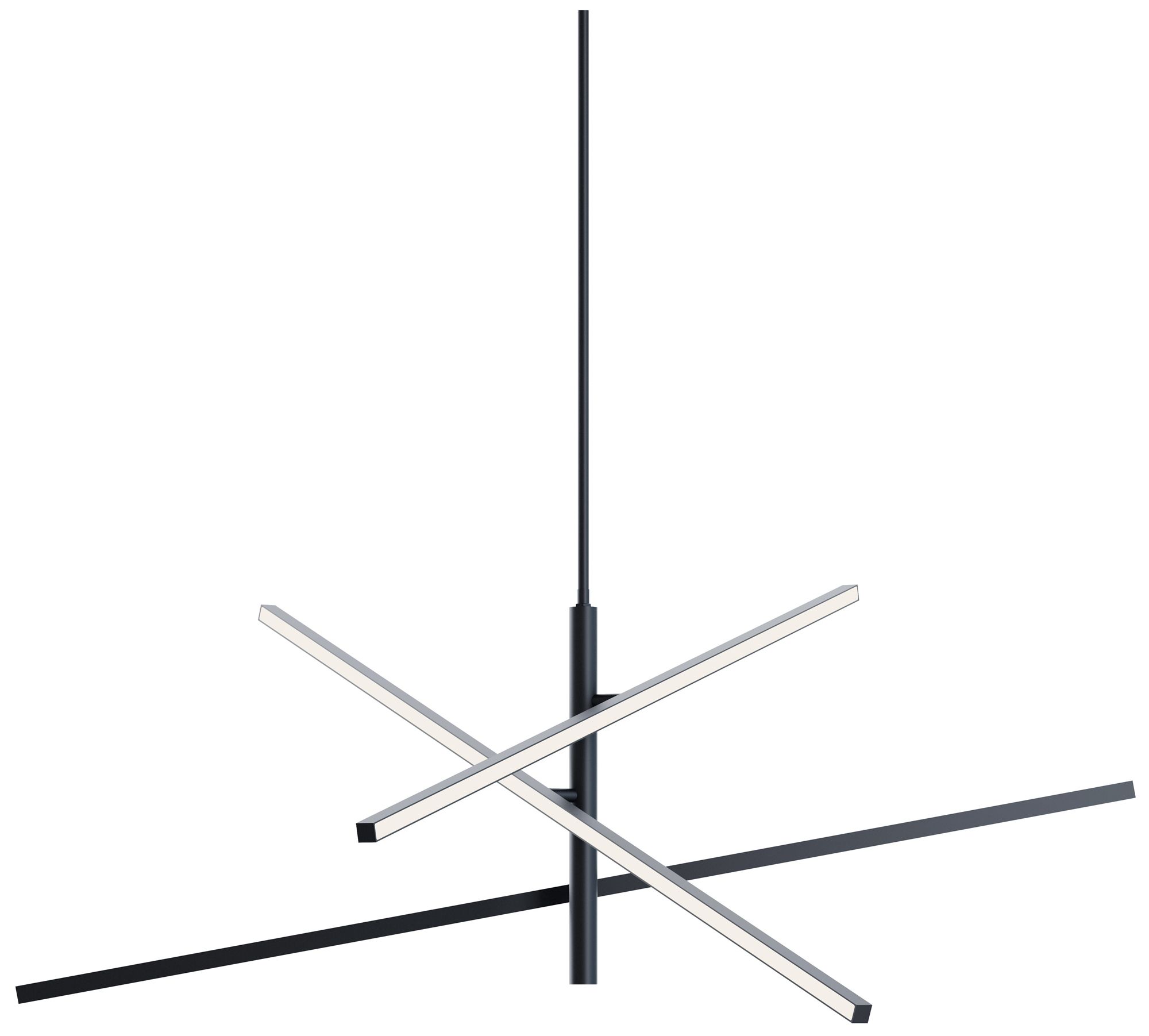 Image 3 Knoll 48" Wide 3-Light Black LED Pendant more views