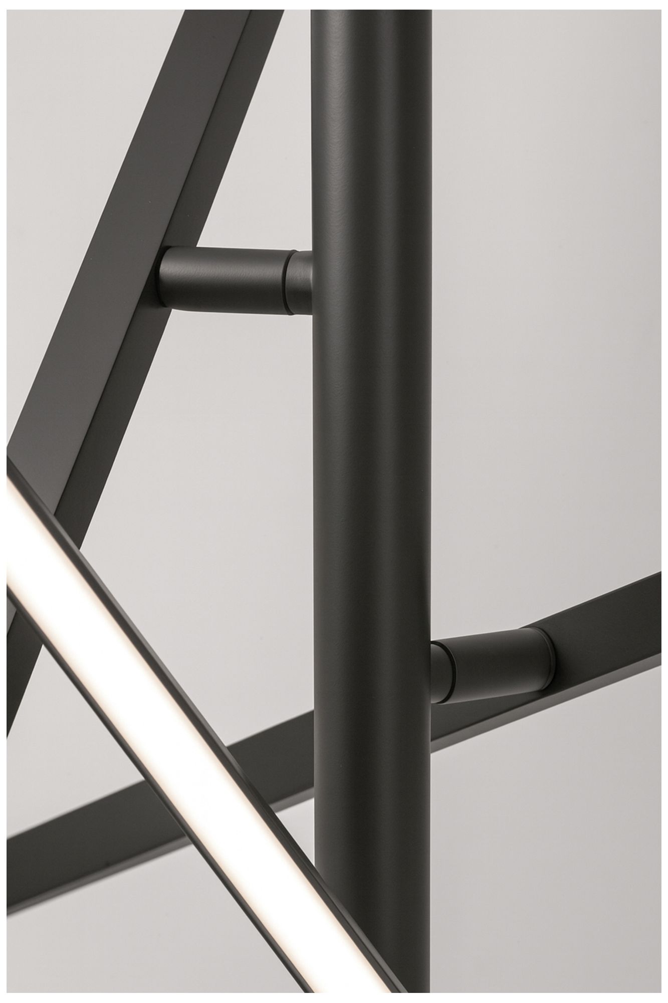 Knoll 48" Wide 3-Light Black LED Pendant