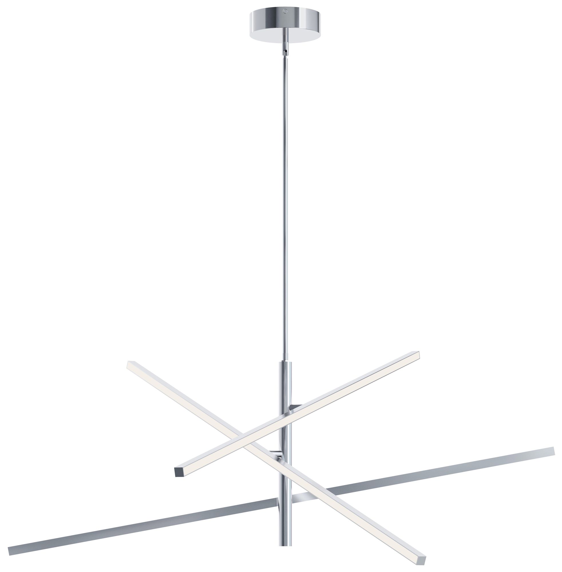 Knoll 48" Wide 3-Light Polished Chrome LED Pendant