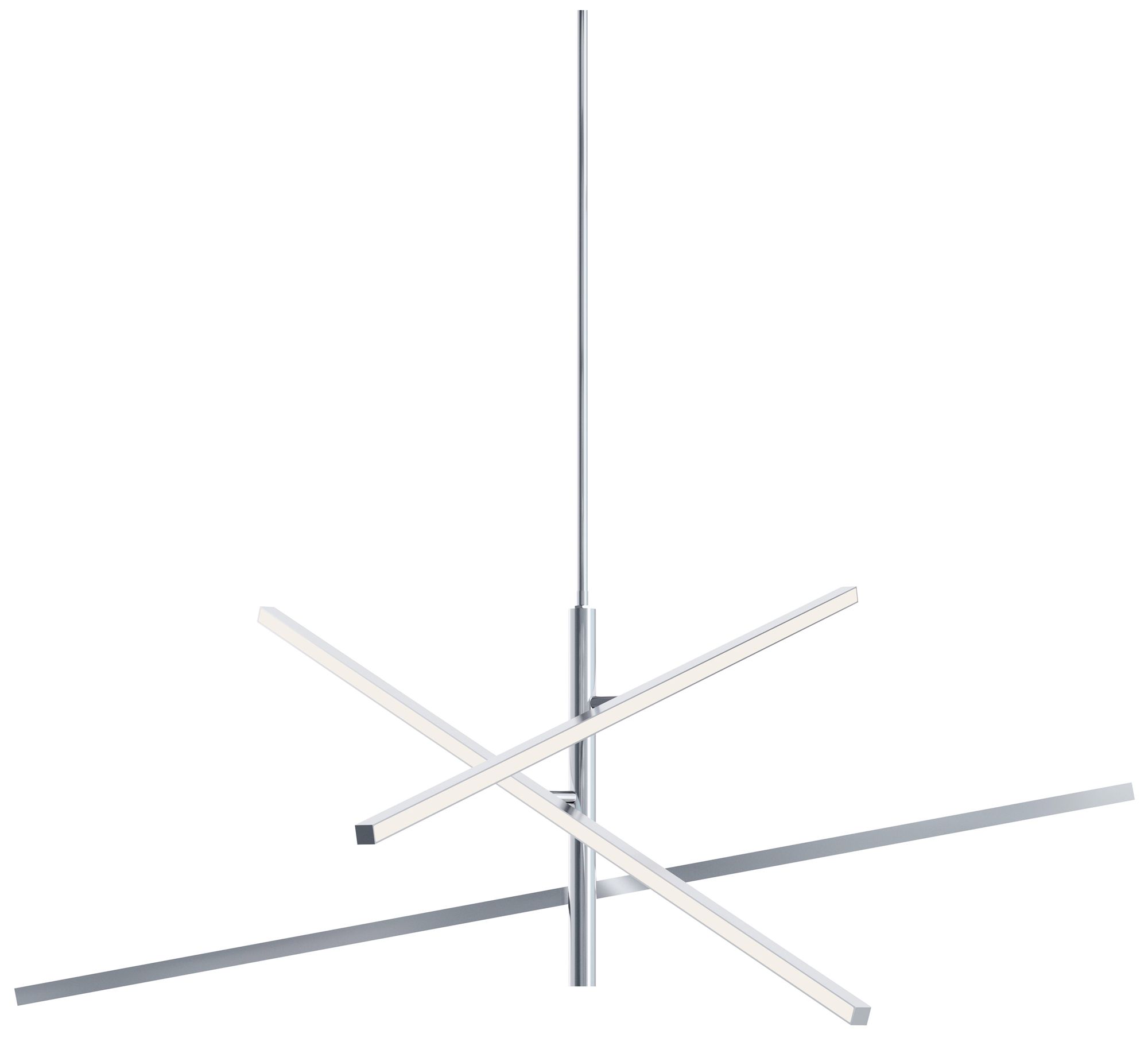 Image 2 Knoll 48" Wide 3-Light Polished Chrome LED Pendant more views