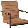 Knolt Brown Fabric Sled Armchair
