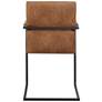 Knolt Brown Fabric Sled Armchair