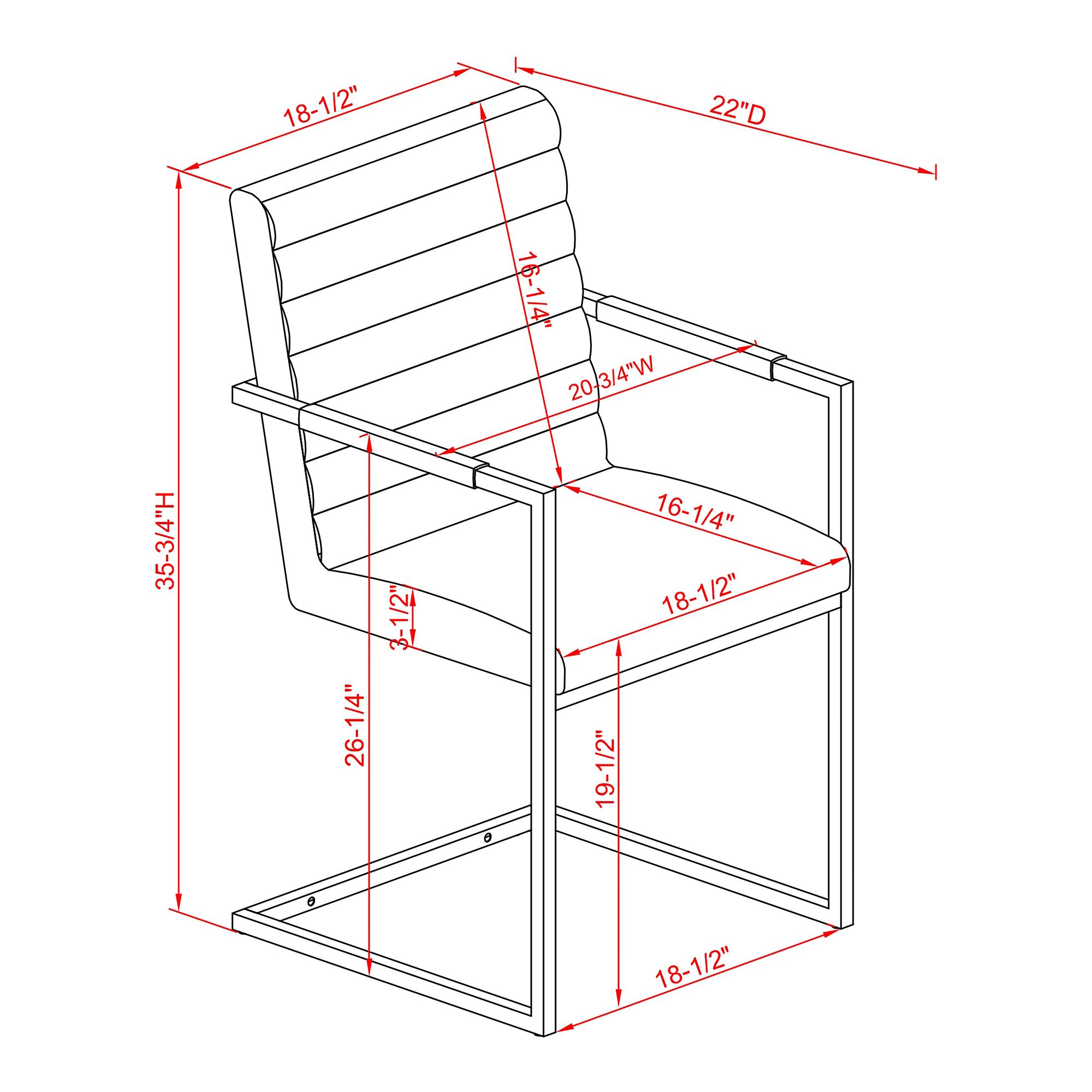 Knolt Brown Fabric Sled Armchairs Set of 2