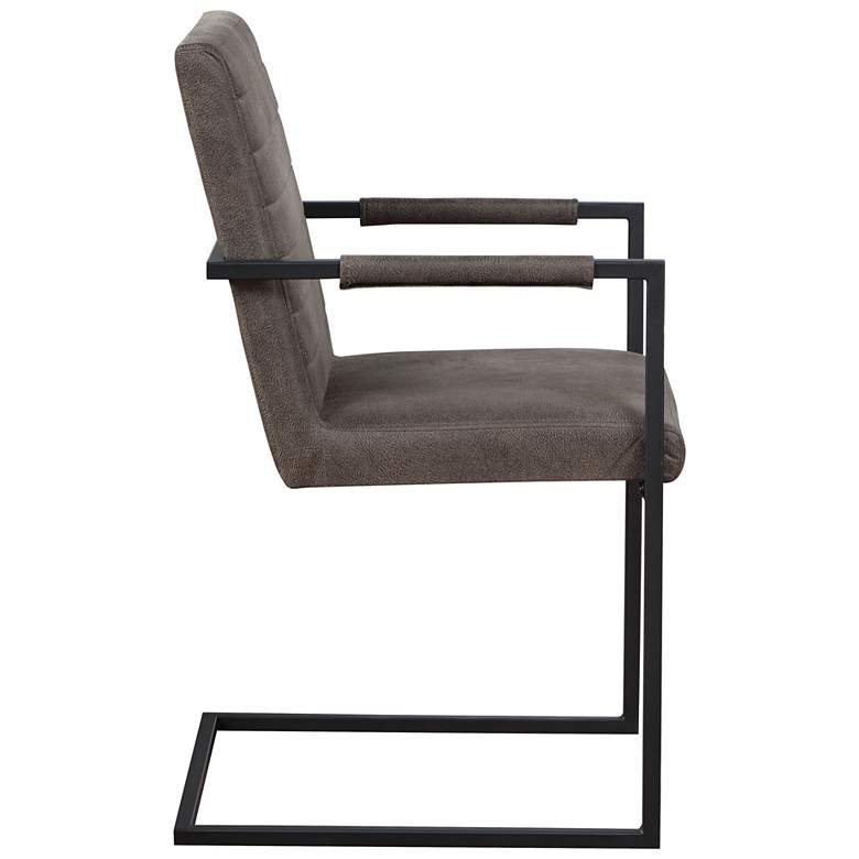 Image 5 Knolt Dark Brown Fabric Sled Armchair more views
