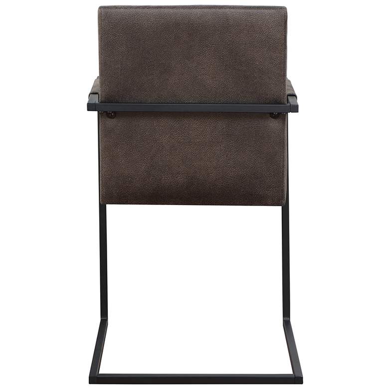 Image 6 Knolt Dark Brown Fabric Sled Armchair more views