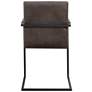 Knolt Dark Brown Fabric Sled Armchair