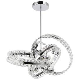 Image1 of Knot 6-Light 19 Inch 3 Band Orbital Chrome Crystal Pendant Light