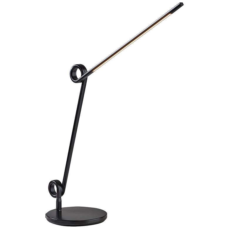Image 1 Knot Black Adjustable LED Desk Lamp with USB and USB-C Ports