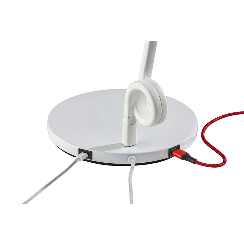 Image 4 Knot White Adjustable LED Desk Lamp with USB and USB-C Ports more views