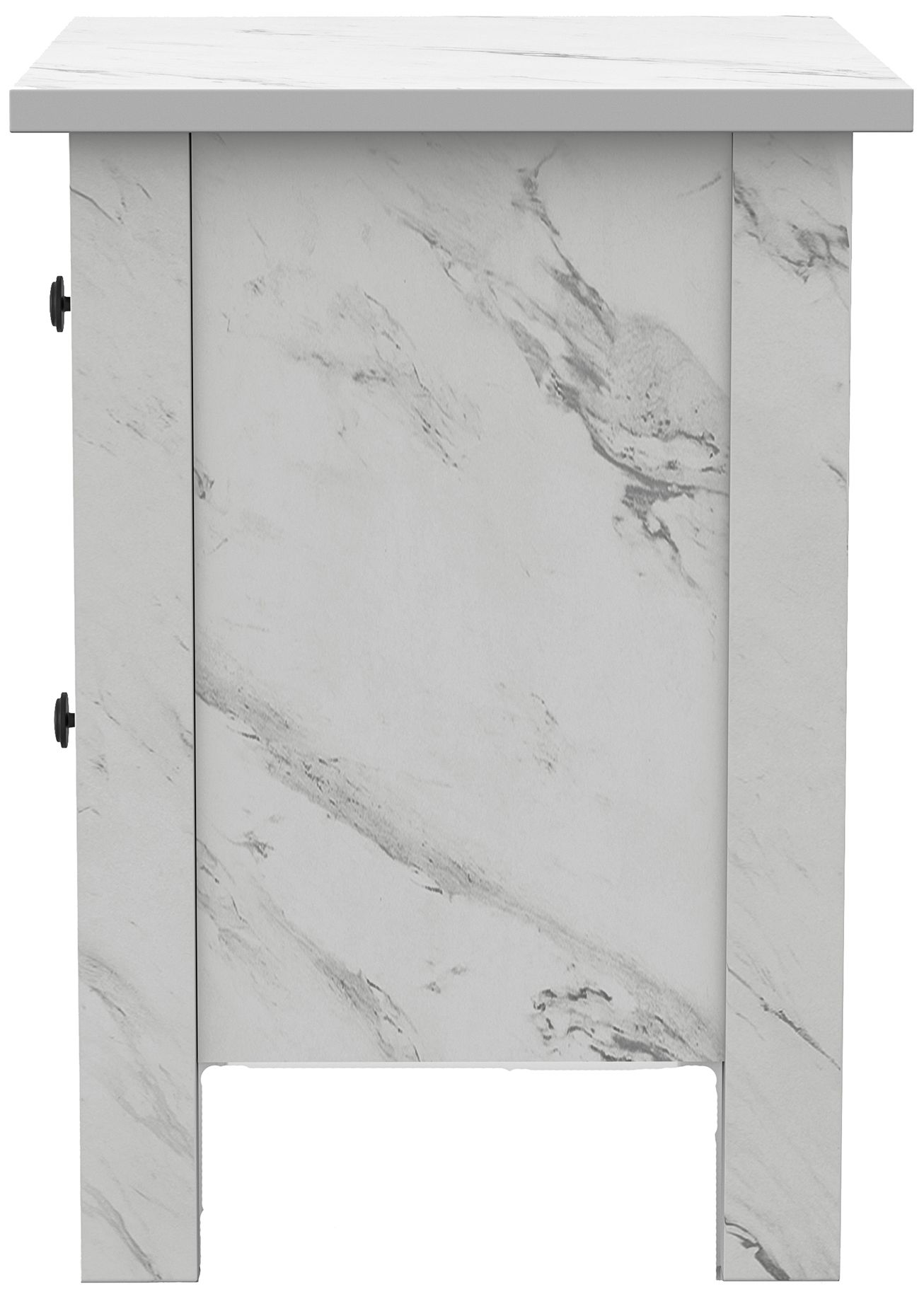 Knott 19" Wide White Faux Marble 2-Drawer Nightstand