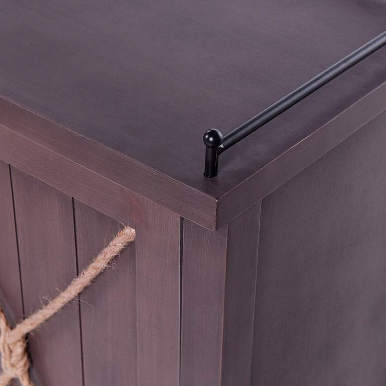 Image 5 Knotted Brown Four Door Sideboard with Rope Tie and Metal Accents more views