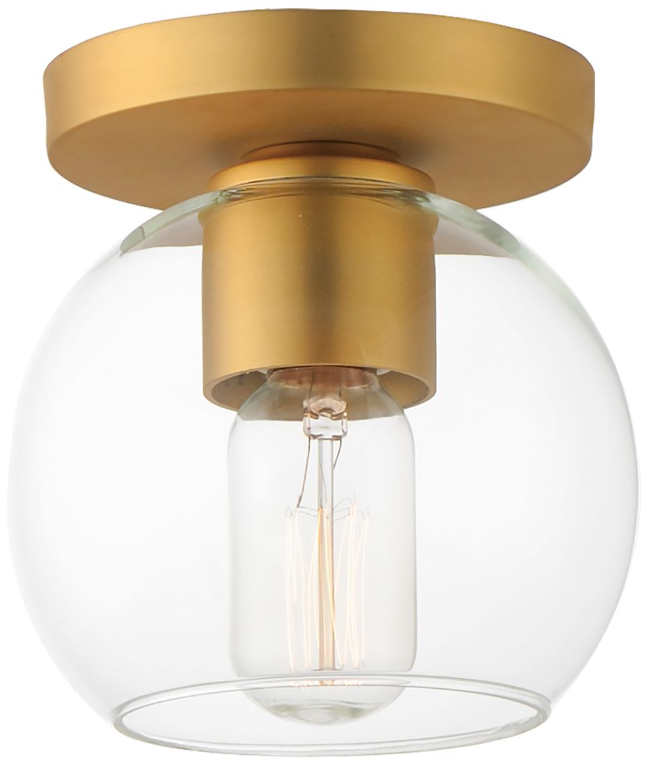 Image 2 Knox 1-Light Flush Mount Natural Aged Brass