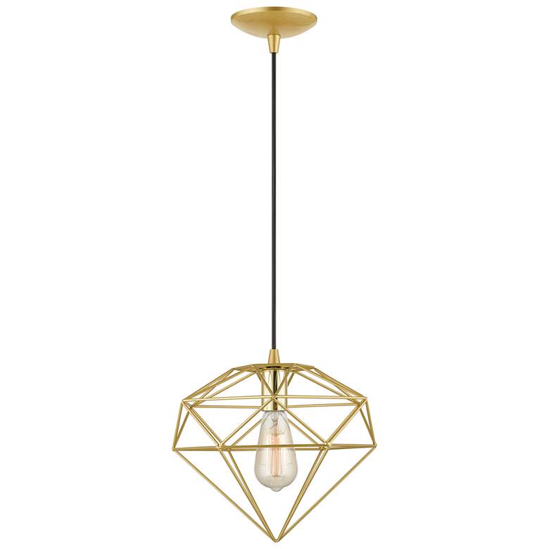 Image 1 Knox 1 Light Soft Gold Pendant with Polished Brass Accents