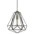 Knox 1 Light Textured Black with Antique Brass Accents Pendant