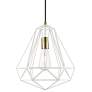 Knox 1 Light Textured White with Antique Brass Accents Pendant