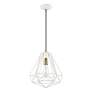 Thumbnail3 of Knox 1 Light Textured White with Antique Brass Accents Pendant more views