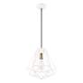 Thumbnail4 of Knox 1 Light Textured White with Antique Brass Accents Pendant more views