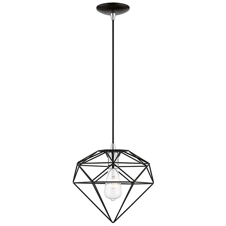 Image 2 Knox 11 3/4" Wide Shiny Black Geometric Mini Pendant