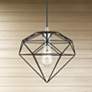 1_Knox 11 3/4" Wide Shiny Black Geometric Mini Pendant
