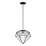 3_Knox 11 3/4" Wide Shiny Black Geometric Mini Pendant more views