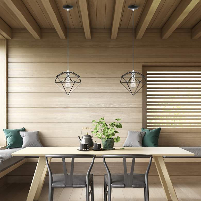 Image 7 Knox 11 3/4" Wide Shiny Black Geometric Mini Pendant more views