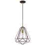 1_Knox 12 1/4" Wide Bronze Geometric Pendant Light