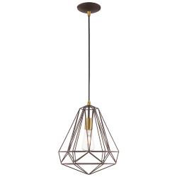 Knox 12 1/4" Wide Bronze Geometric Pendant Light