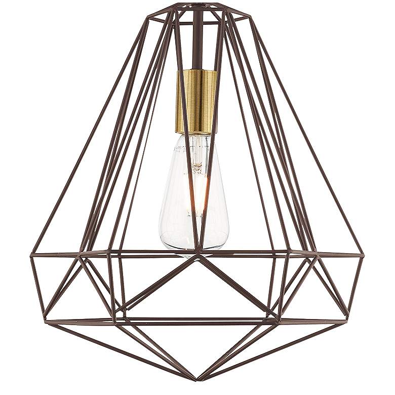 Image 2 Knox 12 1/4" Wide Bronze Geometric Pendant Light more views