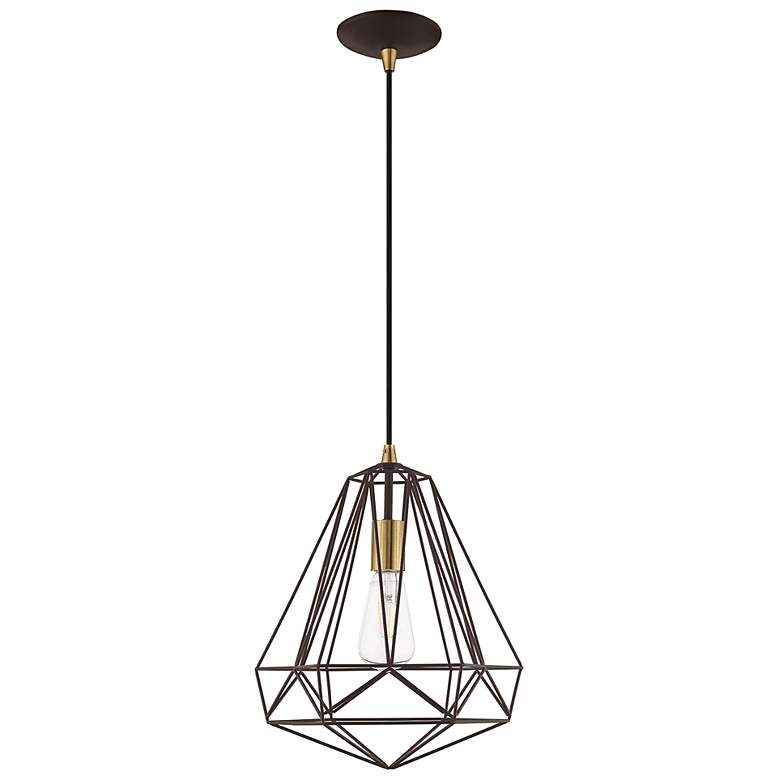 Image 3 Knox 12 1/4" Wide Bronze Geometric Pendant Light more views