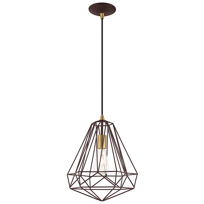 Image 4 Knox 12 1/4" Wide Bronze Geometric Pendant Light more views