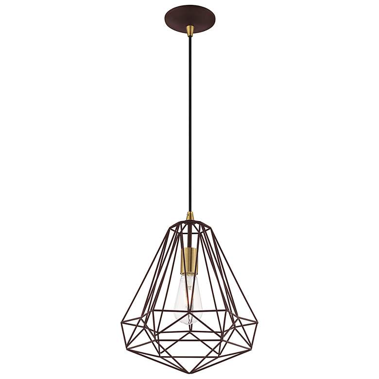 Image 5 Knox 12 1/4" Wide Bronze Geometric Pendant Light more views