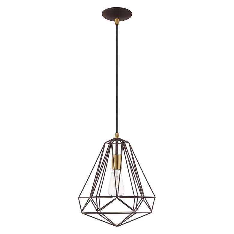 Image 7 Knox 12 1/4" Wide Bronze Geometric Pendant Light more views