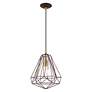Knox 12 1/4" Wide Bronze Geometric Pendant Light