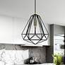 2_Knox 12 1/4" Wide Textured Black Geometric Mini Pendant