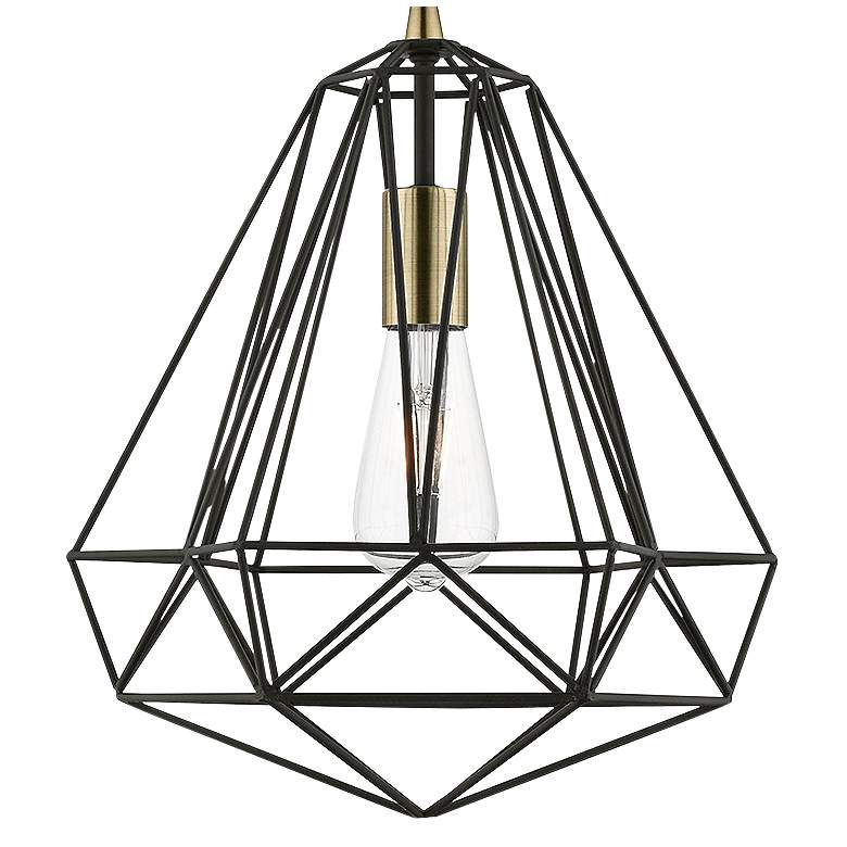 Image 4 Knox 12 1/4" Wide Textured Black Geometric Mini Pendant more views