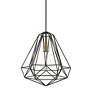 6_Knox 12 1/4" Wide Textured Black Geometric Mini Pendant more views