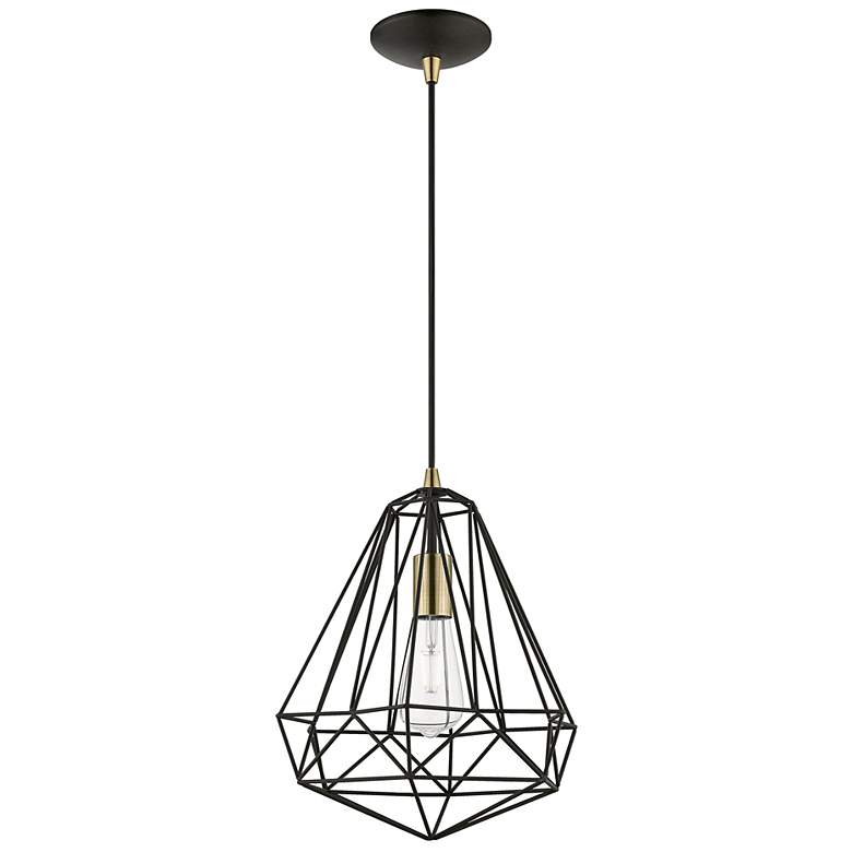 Image 7 Knox 12 1/4" Wide Textured Black Geometric Mini Pendant more views