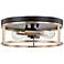 Knox 13" Wide Matte Black and Brass 2-Light Ceiling Light