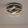 1_Knox 13" Wide Matte Black and Brass 2-Light Ceiling Light