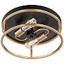 6_Knox 13" Wide Matte Black and Brass 2-Light Ceiling Light more views