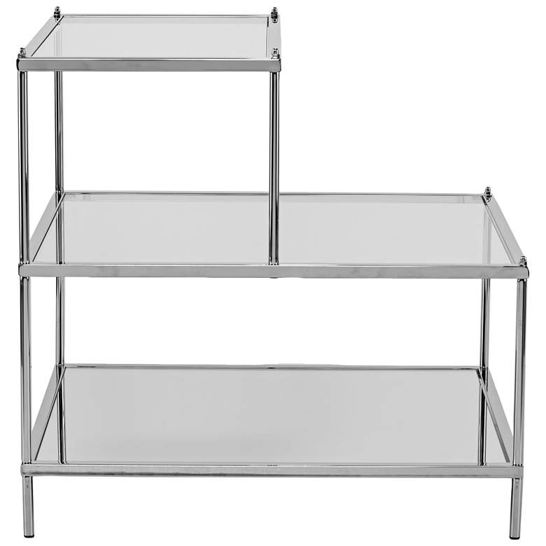 Image 3 Knox 20 1/2" Wide 3-Tier Chrome and Glass Accent Table more views