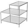 Knox 20 1/2" Wide 3-Tier Chrome and Glass Accent Table