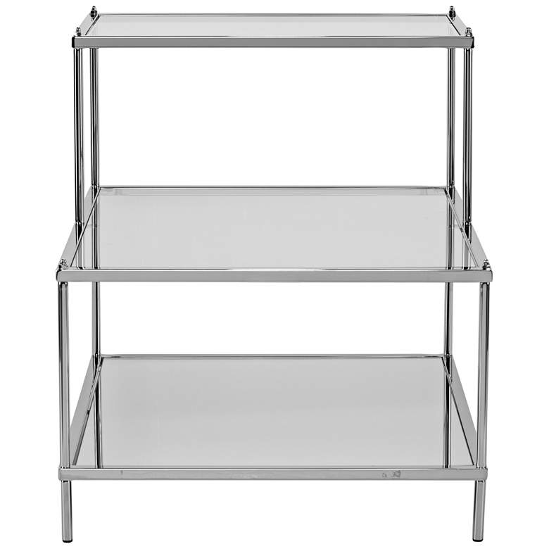 Image 5 Knox 20 1/2 inch Wide 3-Tier Chrome and Glass Accent Table more views