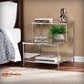 Knox 20 1/2" Wide 3-Tier Chrome and Glass Accent Table