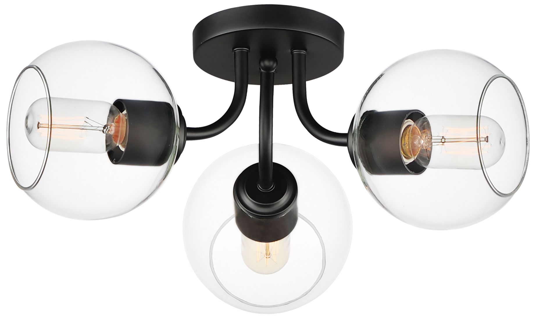 Knox 3-Light Semi-Flush Mount Black