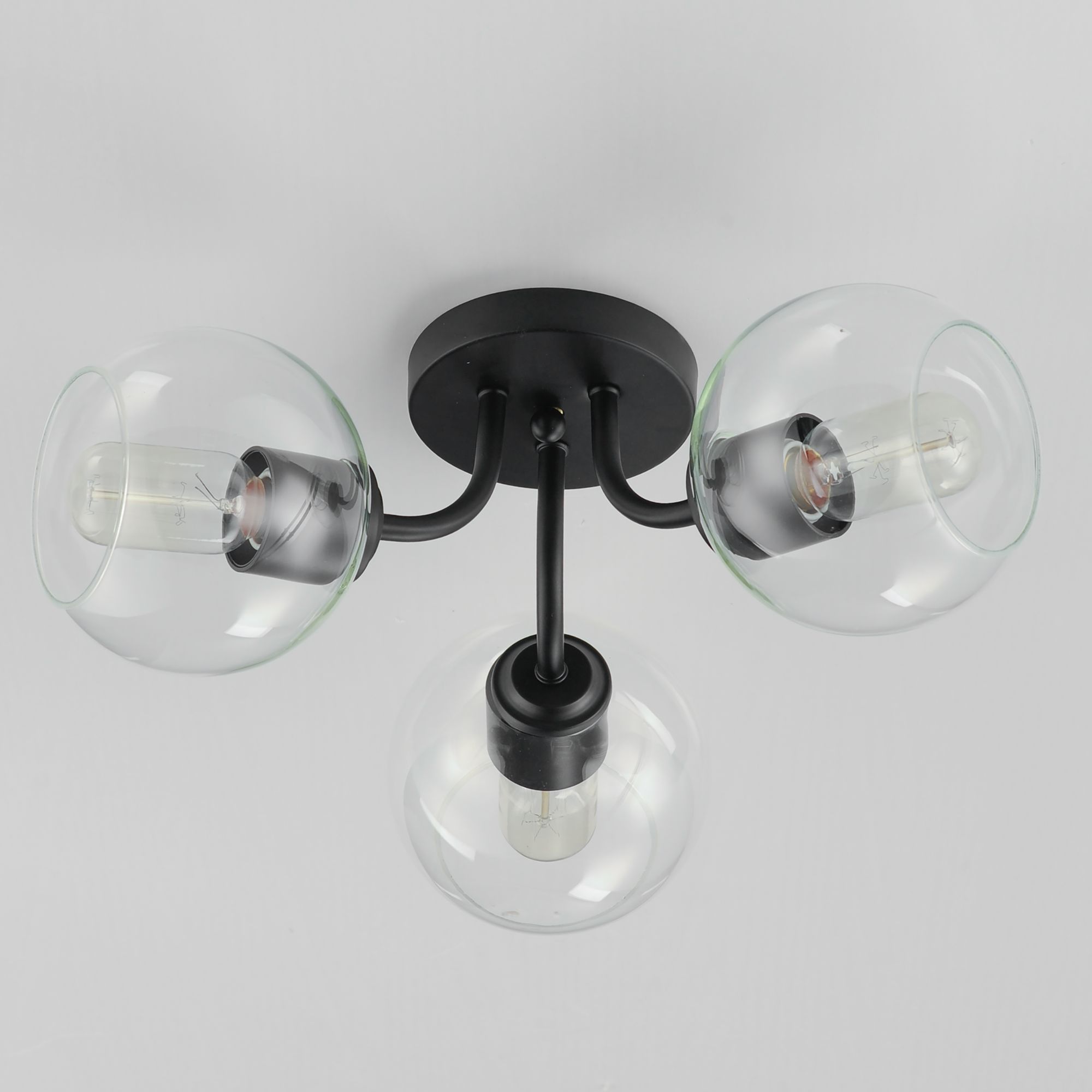 Image 3 Knox 3-Light Semi-Flush Mount Black more views